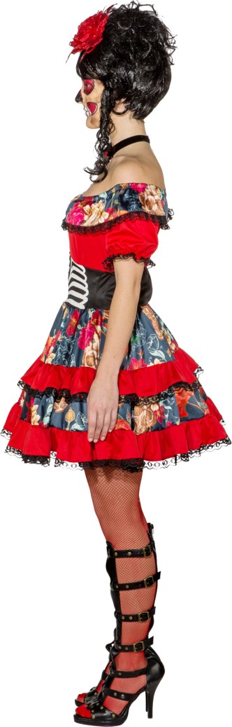 Dress with sculls and black lace