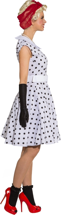 Rock'n roll Girl white, black dotted