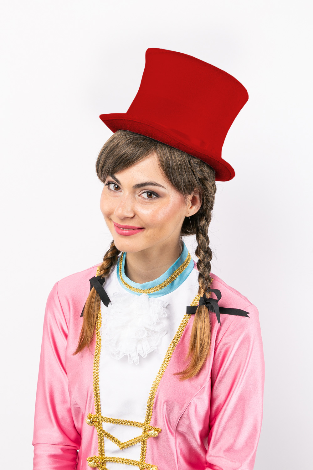 Chapeau en velours rouge - hauteur 15,5 cm Chapeau en velours rouge - hauteur 15,5 cm