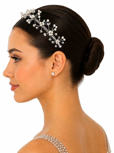 Serre-tête à perles et strass
