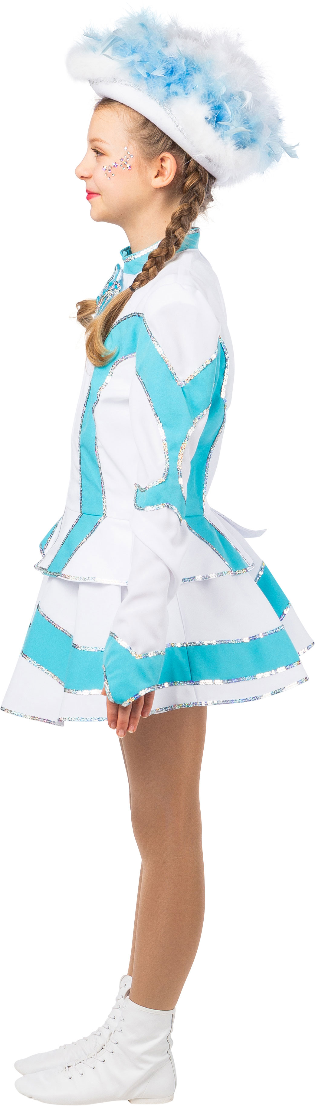 Costume d'étincelle turquoise-blanc