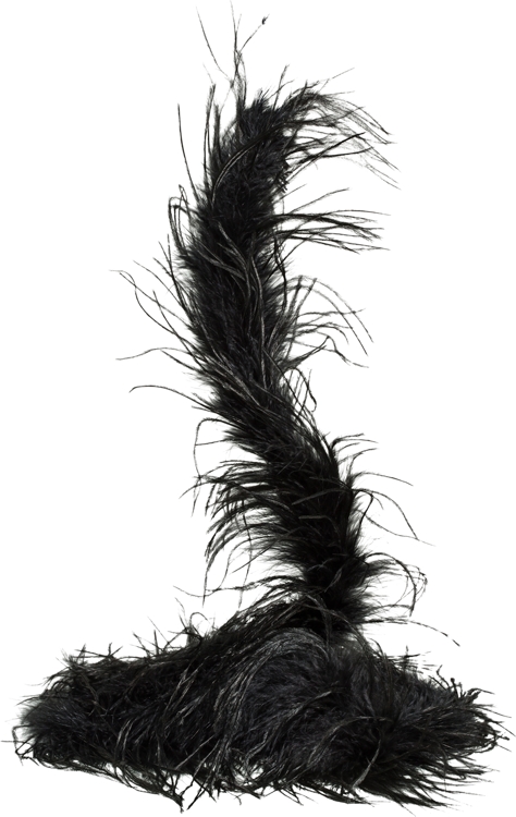 Boa en plumes d'autruche basique, noir, 1,80 m de long, 20g