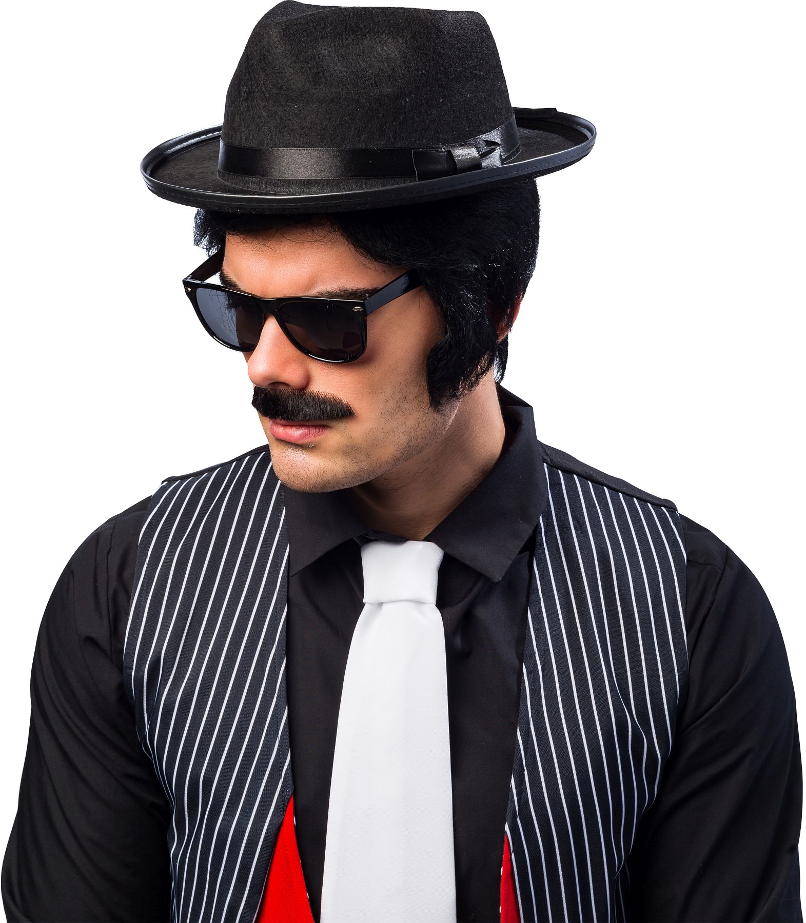Hut Blues mit Brille 